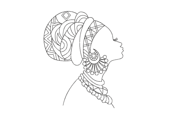 African Woman Machine Embroidery Design Review