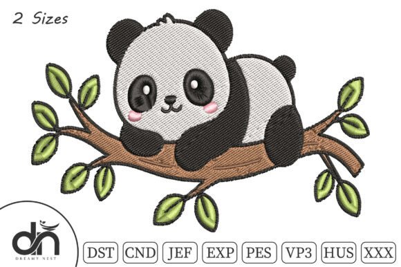 Cute Panda on Tree Branch Embroidery: A Designer’s Review