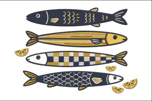 Fish Set Embroidery Design Art Review for Etsy Sellers