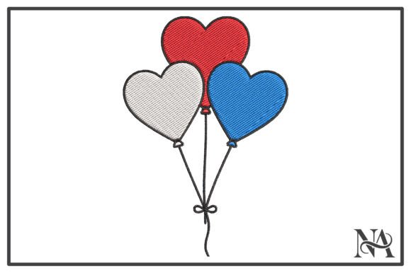 Patriotic Heart Balloons Embroidery: A Review for Small Business Branding