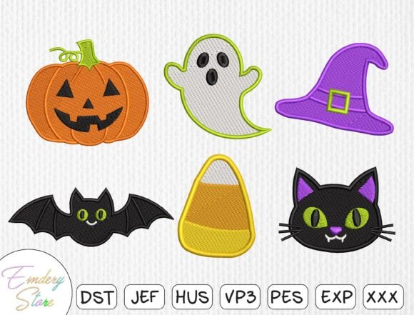 Spooky-Cute Halloween Embroidery for Boutique Apparel