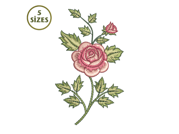 Vintage Rose Embroidery Design
